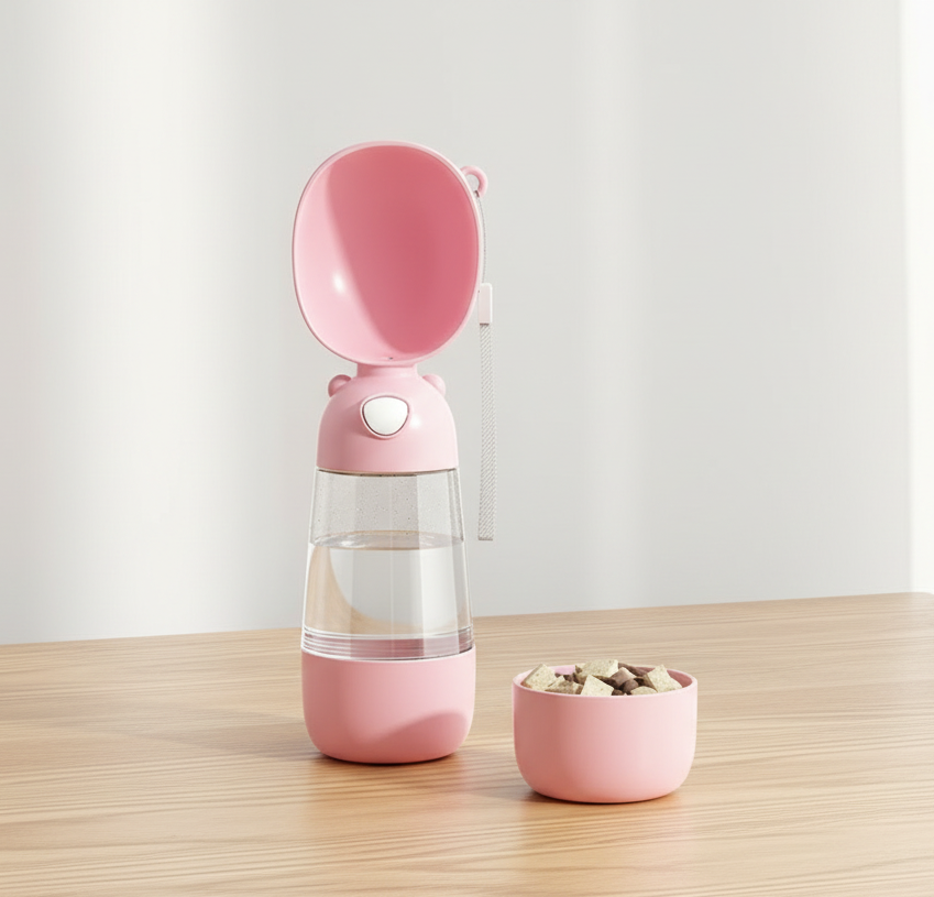 Portable Dog Water Bottle & Feeder for Pets, Travel Water Dispenser and Bowl