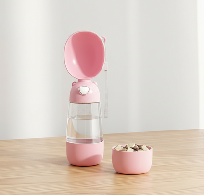 Portable Dog Water Bottle & Feeder for Pets, Travel Water Dispenser and Bowl